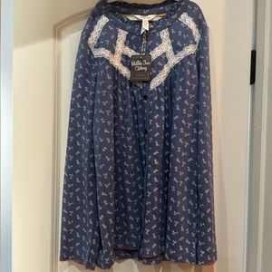 NWT Matilda Jane Jemma Peasant Top Girls 16 Boho Floral Crochet Blouse Fall 2021